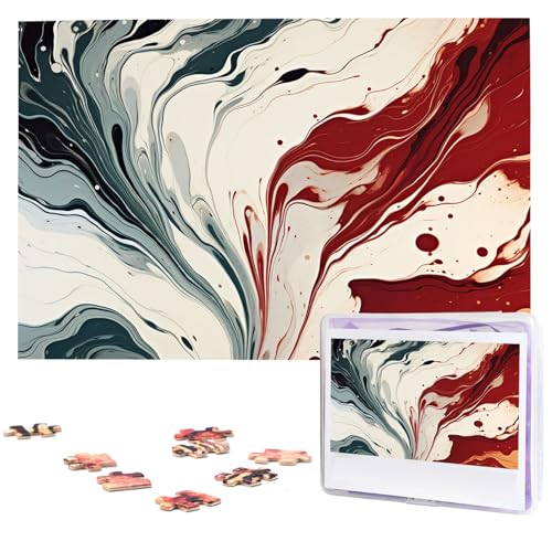 Marble Swirl Puzzles 1000 Teile Puzzle Personalisiertes Puzzle Holzbild Puzzle für Erwachsene Foto Puzzle Kunst Wandbehang Dekor für Geburtstag Hochzeit Valentinstag Jahrestag von BTCOWZRV