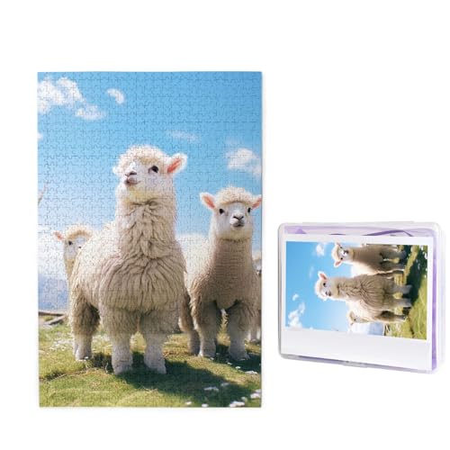 Niedliches Schaf-Puzzle, 1000 Teile, personalisiertes Puzzle, Holzbild, Puzzle für Erwachsene, Fotopuzzle, Kunst, Wandbehang, Dekoration für Geburtstag, Hochzeit, Valentinstag von BTCOWZRV