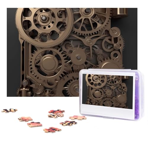 Puzzles, 300 Teile, Steampunk, mechanische Zahnräder, Puzzle, personalisiertes Puzzle, Holzbild, Puzzle für Erwachsene, Fotopuzzle, Kunst, Wandbehang, Dekor für Geburtstag, Hochzeit, Valentinstag, von BTCOWZRV