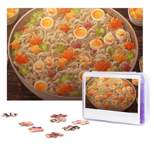 Puzzles 300 Teile Eierbecher Nudel Ramen Puzzle Personalisiertes Puzzle Holzbild Puzzle für Erwachsene Foto Puzzle Kunst Wandbehang Dekor für Geburtstag Hochzeit Valentinstag Jahrestag von BTCOWZRV