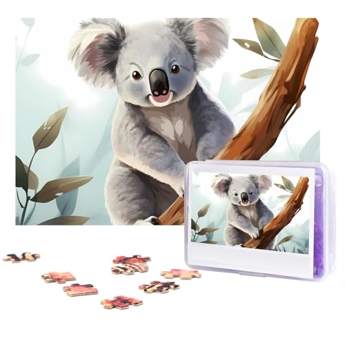 Puzzles 300 Teile Koala und Schmetterling Puzzle Personalisiertes Puzzle Holzbild Puzzle für Erwachsene Foto Puzzle Kunst Wandbehang Dekor für Geburtstag Hochzeit Valentinstag Jahrestag von BTCOWZRV