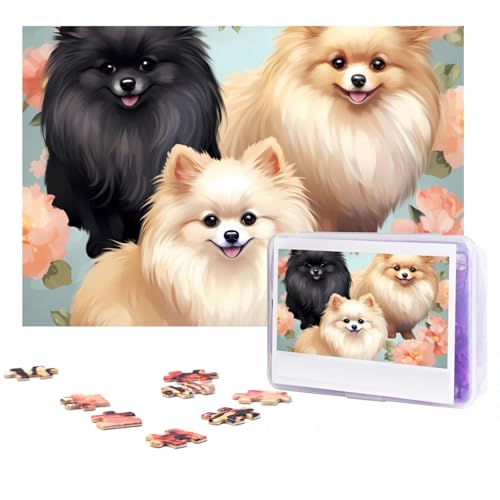 Puzzles 300 Teile Pomeranians Pattern Jigsaw Puzzles Personalized Puzzle Wooden Picture Puzzle for Adults Photo Puzzle Art Wall Hanging Decor for Birthday Wedding Valentine's Day Anniversary von BTCOWZRV