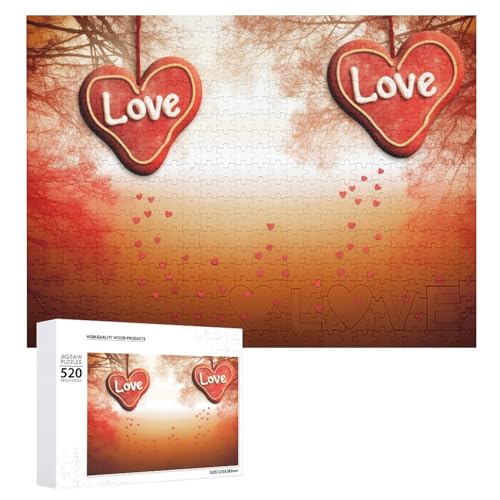 Romance Love Puzzle Personalisiertes Holzpuzzle 520 Teile Benutzerdefinierte Puzzles Bilderpuzzles Hochzeitspuzzle für Erwachsene Geburtstage Muttertag von BTCOWZRV