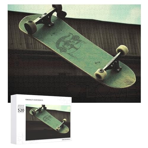 Skateboard Puzzle Personalisiertes Holzpuzzle 520 Teile Benutzerdefinierte Puzzles Bilderpuzzles Hochzeitspuzzle für Erwachsene Geburtstage Muttertag von BTCOWZRV