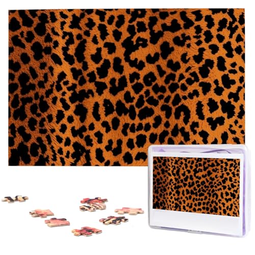 Spotted Leopard Skin Puzzle Personalisiertes Holzpuzzle 1000 Teile Benutzerdefinierte Puzzles Bilderpuzzles Hochzeitspuzzle für Erwachsene Geburtstage Muttertag von BTCOWZRV