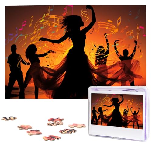 Tanzen mit Musik Puzzles 1000 Teile Puzzle Personalisiertes Puzzle Holzbild Puzzle für Erwachsene Foto Puzzle Kunst Wandbehang Dekor für Geburtstag Hochzeit Valentinstag Jahrestag von BTCOWZRV