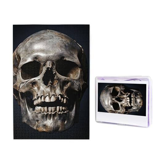 Totenkopf-Puzzle, 1000 Teile, personalisiertes Puzzle, Holzbild, Puzzle für Erwachsene, Fotopuzzle, Kunst, Wandbehang, Dekor für Geburtstag, Hochzeit, Valentinstag von BTCOWZRV