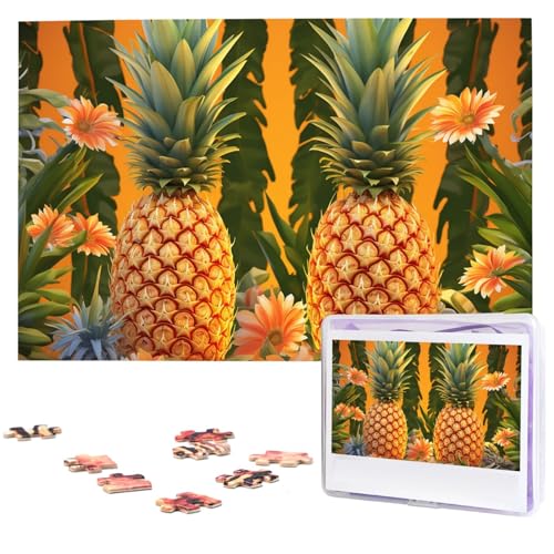 Tropische Ananas-Puzzle, personalisiertes Holzpuzzle, 1000 Teile, benutzerdefinierte Puzzles, Bildpuzzles, Hochzeitspuzzle für Erwachsene, Geburtstage, Muttertag von BTCOWZRV