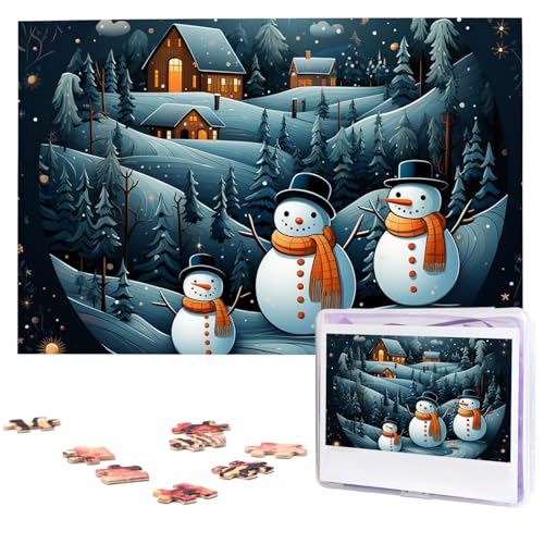 Weihnachtsmann-Pinguin-Puzzle, 1000 Teile, personalisiertes Puzzle, Holzbild, Puzzle für Erwachsene, Fotopuzzle, Kunst, Wandbehang, Dekor für Geburtstag, Hochzeit, Valentinstag, Jahrestag von BTCOWZRV