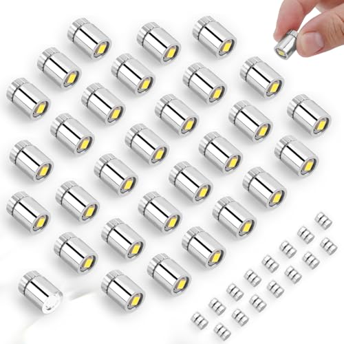 30stk Mikro Mini LED Lichter, Kaltweiß Miniatur LED Lichter mit 15 Extra Batterien für Puppenhäuser Winzige Bastelarbeiten DIY Deko für Miniaturprojekte Spielzeuggebäude & Partydekoration 30stk Mikro Mini LED Lichter, Kaltweiß Miniatur LED Lichter mit 15 Extra Batterien für Puppenhäuser Winzige Bastelarbeiten DIY Deko für Miniaturprojekte Spielzeuggebäude & Partydekoration von BTFO