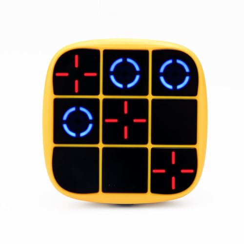 Tic Tac Toe-Spiel, Elektronische Handspielkonsole Tragbare Reisespiele Lehrreich Zappelspielzeug Puzzle-Brettspiel Geschenk für Kinder Erwachsene Alle Altersgruppen (Gelb) von BTFO