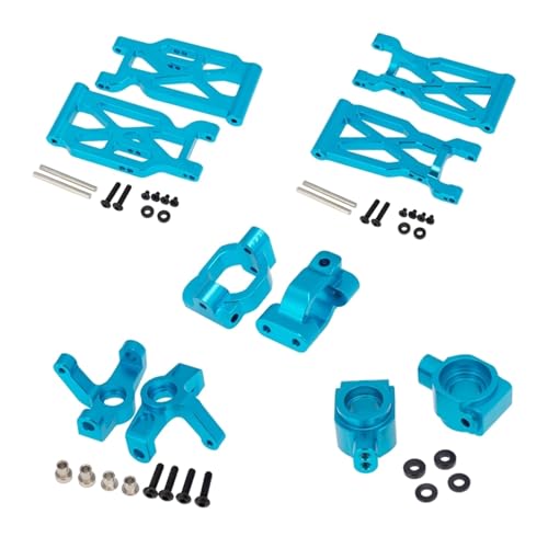 BTFWM 10-teiliges Lenkbecher-Set aus Aluminiumlegierung for den vorderen und hinteren Querlenker, for Wltoys, for 104001 1/10 RC-Auto Aufhängungsgestänge für Modellautos(Light Blue) von BTFWM