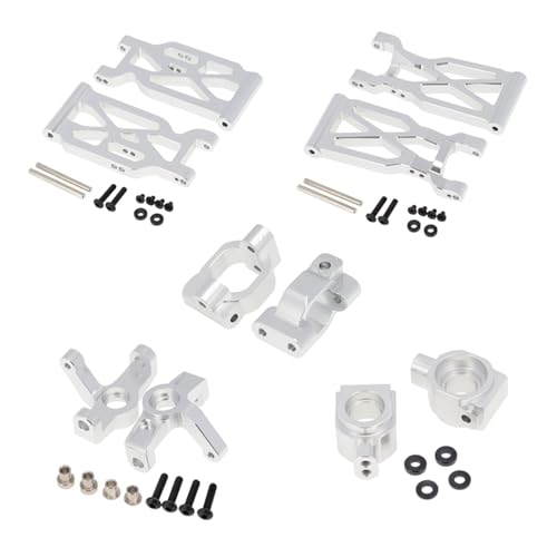 BTFWM 10-teiliges Lenkbecher-Set aus Aluminiumlegierung for den vorderen und hinteren Querlenker, for Wltoys, for 104001 1/10 RC-Auto Aufhängungsgestänge für Modellautos(Silver) von BTFWM