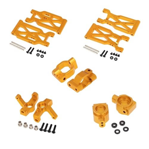 BTFWM 10-teiliges Lenkbecher-Set aus Aluminiumlegierung for den vorderen und hinteren Querlenker, for Wltoys, for 104001 1/10 RC-Auto Aufhängungsgestänge für Modellautos(Yellow) von BTFWM