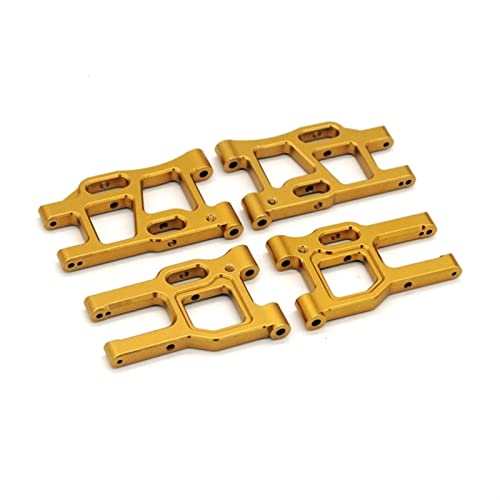 BTFWM 4-teiliges Schwingenset aus Metall for die Vorder- und Hinterradaufhängung, for LC RACING PTG-2 1/10 RC-Auto-Upgrade-Teilezubehör Aufhängungsgestänge für Modellautos(Yellow) von BTFWM