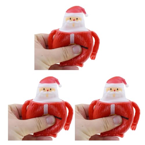 BTGHPI 3PCS Squeeze Santa Fidgets Spielzeug Für Kinder Stress Relief Spielzeug Cartoon Schneemann Spielzeug Dekompression Spielzeug Für Autismus von BTGHPI