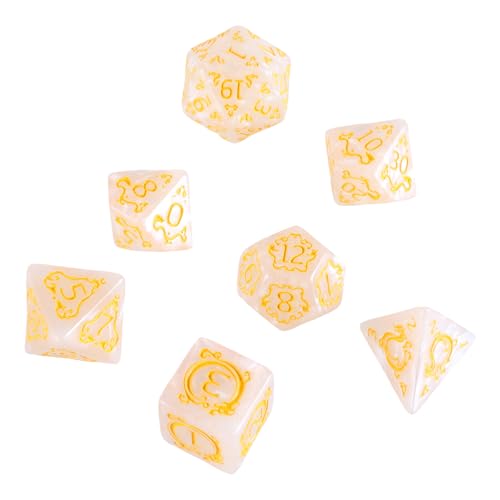 BTGHPI 7Pcs Drachen Muster Mehrseitige Acryl Würfel Rolle Spielen Tisch Spiel Würfel Polyhedral Würfel Für Tisch Spiel Spieler von BTGHPI