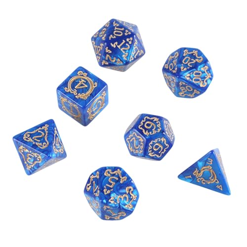 BTGHPI 7Pcs Drachen Muster Mehrseitige Acryl Würfel Rolle Spielen Tisch Spiel Würfel Polyhedral Würfel Für Tisch Spiel Spieler von BTGHPI