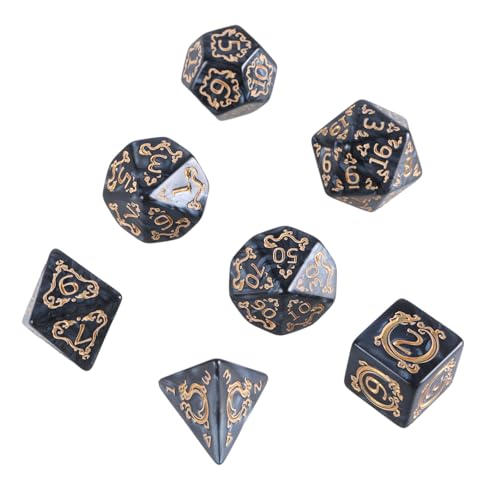 BTGHPI 7Pcs Drachen Muster Mehrseitige Acryl Würfel Rolle Spielen Tisch Spiel Würfel Polyhedral Würfel Für Tisch Spiel Spieler von BTGHPI