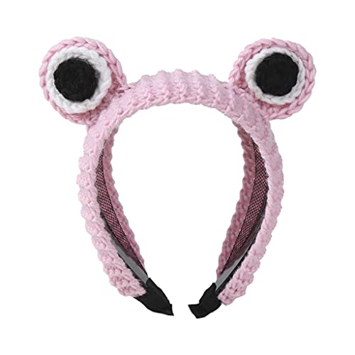 BTGHPI Gestricktes Tier für Frosch, Kopfbedeckung, Cartoon, große Augen, Haarband, Foto-Requisiten, Kostüme, Halloween, Cosplay-Zubehör von BTGHPI