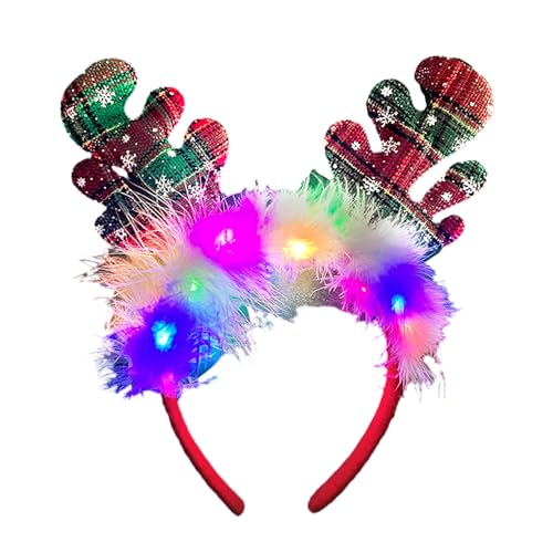 BTGHPI Glitzerndes Haarband für Weihnachten, Party, Kinder, festliches Haarband, Familientreffen, Feiern, Verkleidungs-Kopfbedeckung von BTGHPI