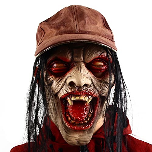 BTGHPI Horror (ohne Hut) Halloween Horror Maskerade Festival Party Cosplay Full For Head Face Cover Neuheit Halloween Kopfbedeckung Kostüm Supplies von BTGHPI