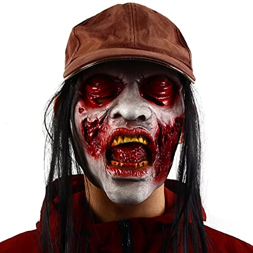 BTGHPI Horror (ohne Hut) Halloween Horror Maskerade Festival Party Cosplay Full For Head Face Cover Neuheit Halloween Kopfbedeckung Kostüm Supplies von BTGHPI