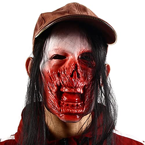 BTGHPI Horror (ohne Hut) Halloween Horror Maskerade Festival Party Cosplay Full For Head Face Cover Neuheit Halloween Kopfbedeckung Kostüm Supplies von BTGHPI