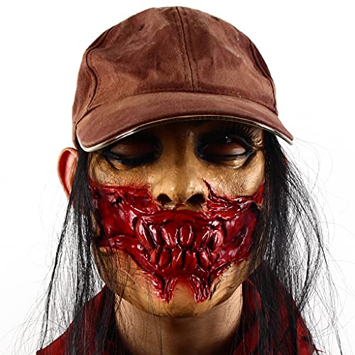 BTGHPI Horror (ohne Hut) Halloween Horror Maskerade Festival Party Cosplay Full For Head Face Cover Neuheit Halloween Kopfbedeckung Kostüm Supplies von BTGHPI