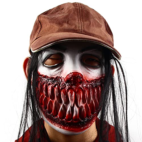 BTGHPI Horror (ohne Hut) Halloween Horror Maskerade Festival Party Cosplay Full For Head Face Cover Neuheit Halloween Kopfbedeckung Kostüm Supplies von BTGHPI