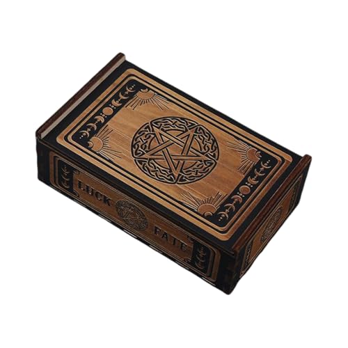 BTGHPI Push Pull Tarot Karten Aufbewahrungsbox Aus Holz Tarot Karten Aufbewahrung Geschenketui Kleine Schmuckkästchen Tragbare Wahrsagerei Aufbewahrungsbox von BTGHPI