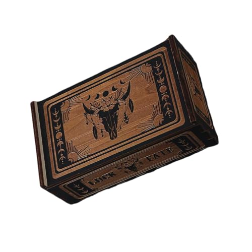 BTGHPI Push Pull Tarot Karten Aufbewahrungsbox Aus Holz Tarot Karten Aufbewahrung Geschenketui Kleine Schmuckkästchen Tragbare Wahrsagerei Aufbewahrungsbox von BTGHPI