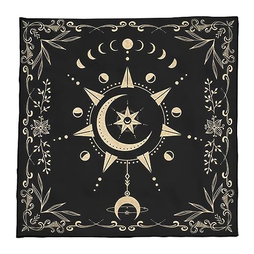 BTGHPI Tarot Tischdecke Runen Wahrsagen Tischdecke Astrologie Orakel Brettspielmatte Quadratische Form Pendelaltar Tischdecke von BTGHPI