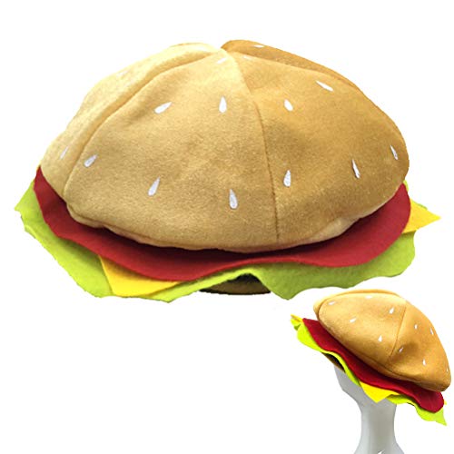 BTOSEP Halloween Hamburger Fancy Hut Cheeseburger Form Fast Food Hut Karneval Weihnachtsfeier Dress Up Kostümzubehör, Kostümzubehör Lustige Kopfbedeckungen von BTOSEP