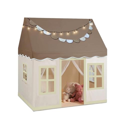 Kinderzelt, 140×120×100cm, Spielhaus Kinder Indoor mit Lichtern und Fenster, Spielzelt Kinder Indoor mit Vorhängen und dicker Anti-Rutsch-Unterlage, Kinder Zelt Indoor für 2-3 Kinder, Spielzelt Kinder von BTSAE