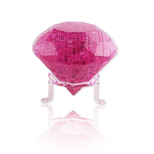 BTYYIHEX 3D-Kristall-Diamant-Puzzle, Kristall-Puzzle, Denkspiele für Puzzler ab 16 Jahren, 41 Teile (rosa Diamant) von BTYYIHEX