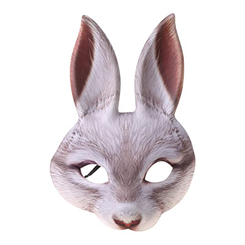 BUBEFSKD Osterhase Maske Halloween Carnival Party Nachtclub Kostüm Halbgesicht Kaninchenohren Masken Stricken Webstuhl Haken Fett BUBEFSKD Osterhase Maske Halloween Carnival Party Nachtclub Kostüm Halbgesicht Kaninchenohren Masken Stricken Webstuhl Haken Fett von BUBEFSKD