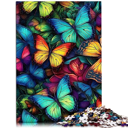 1000 Teile Puzzle für Erwachsene, Schmetterling, bunt, Premium-Recycling-Brettpuzzle, Lernspiele, Heimdekoration, Puzzle, 10,27 x 14,96 Zoll von BUBELS