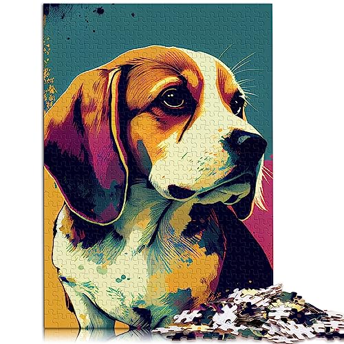1000 Teile Puzzle für Erwachsene Beagle Pop Art Hund Holzpuzzle Lernspiele 50x75cm von BUBELS