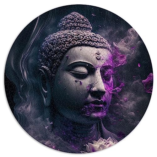 1000-teiliges Puzzle für Erwachsene, rundes Buddha-Puzzle | Puzzles Premium 100% recyceltes Brett 26,5 x 26,5 Zoll von BUBELS