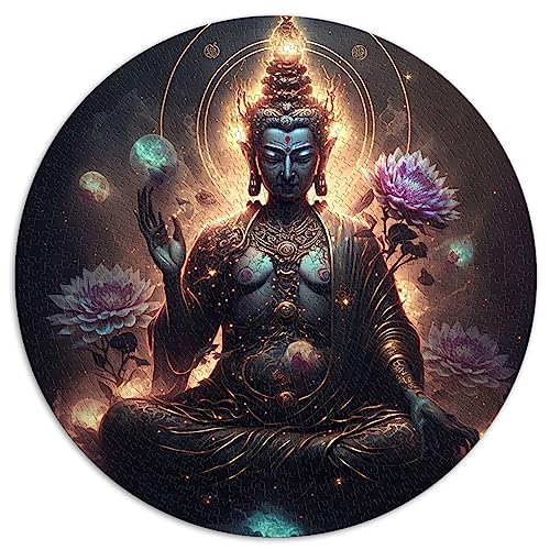 Buddha-Puzzle für Erwachsene, 1000 Teile, kugelförmiges Puzzle, recycelter Karton, 26,5 x 26,5 Zoll von BUBELS