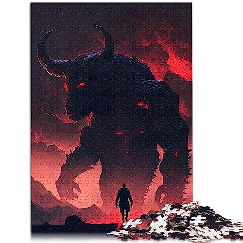 Der Minotaurus 1000-teiliges Puzzle für Erwachsene Premium-Recycling-Brett-Relax-Puzzlespiele 10,27 x 14,96 Zoll von BUBELS