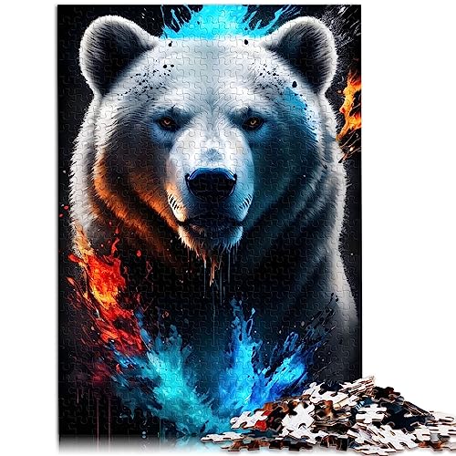 Eisbär-Portrait-Puzzle, 1000 Teile, Papppuzzle, Holzpuzzle mit vollständig ineinandergreifenden und zufällig geformten Teilen, 19,7 x 29,5 Zoll von BUBELS