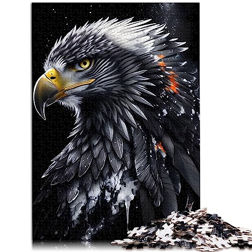 Grauer Adler-Portrait-Puzzle, 1000 Teile, Puzzle aus recyceltem Karton, Familien- oder Kinderpuzzle, 10,27 x 14,96 Zoll von BUBELS