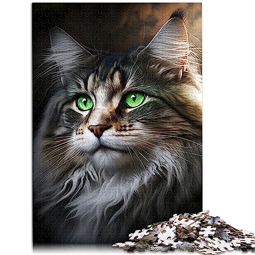 Green Eyes Maine Coon Puzzle für Erwachsene, 1000 Teile, 100% recycelter Karton, Familienaktivität, 26 x 38 cm von BUBELS