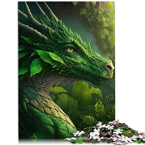 Green Leaf Dragon Puzzles 1000 Teile für Erwachsene Papppuzzle Familienaktivitätspuzzle Lernspiele 10,27 x 14,96 Zoll von BUBELS