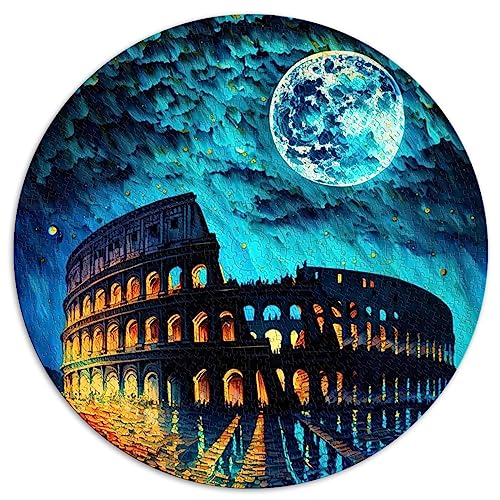 Kolosseum von Rom Gemälde 1000 Puzzleteile für Erwachsene, kugelförmiges Premium-Puzzle aus 100% recyceltem Karton, 67,5 x 67,5 cm von BUBELS