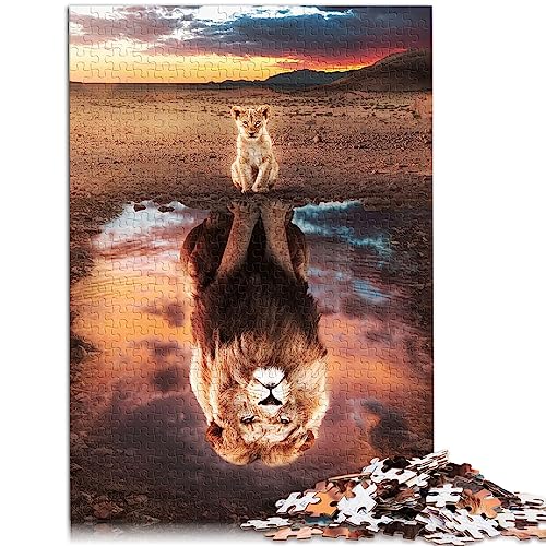 Löwen-Tierkönig-Puzzle, 1000 Teile, für Erwachsene, Holzpuzzle für Erwachsene und Kinder ab 12 Jahren, 50 x 75 cm von BUBELS