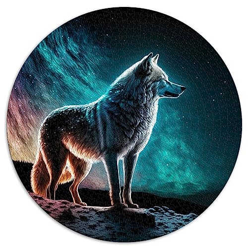 Lone Wolf Puzzles für Erwachsene, 1000 Teile, rundes Puzzle, Geschenk, hochwertiges, 100% recyceltes Brett, 26,5 x 26,5 Zoll von BUBELS