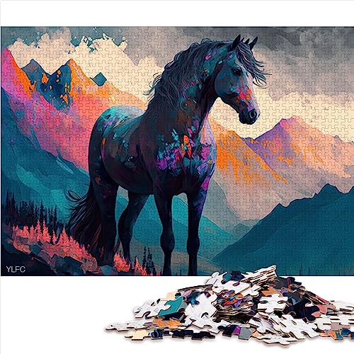Majestätisches Pferd, 1000 Teile Puzzle für Erwachsene, Holzpuzzle für Erwachsene und Kinder ab 12 Jahren, 50 x 75 cm von BUBELS